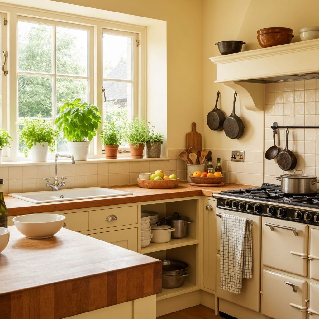 Peaceful British kitchen environment