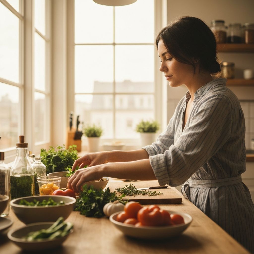 Intentional kitchen preparation moment